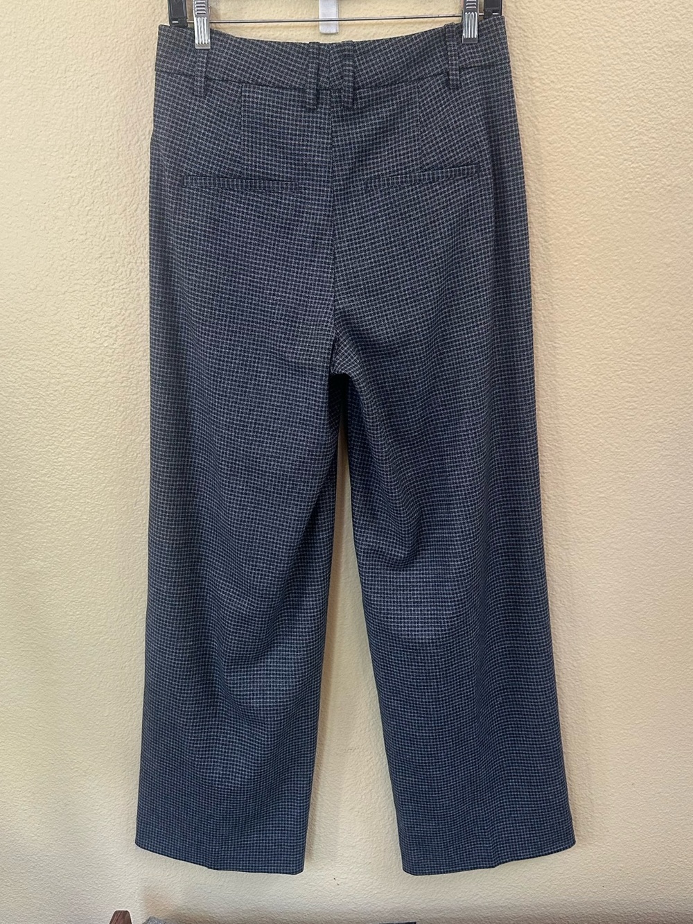 Vince High-Waisted Microcheck Wide Leg Wool Blend Trousers Size 4 Like New! - Picture 7 of 12